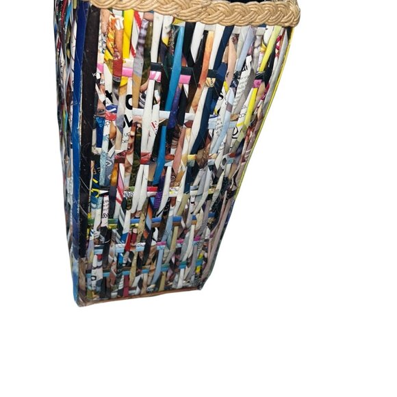 Halo Halo Philippines Tall Weave Handmade tote bag straw recycled magazine NEW - Picture 6 of 7